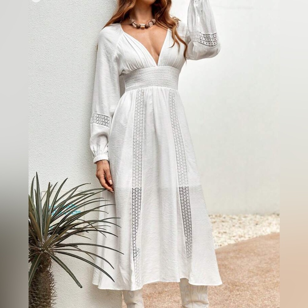 White midi dress